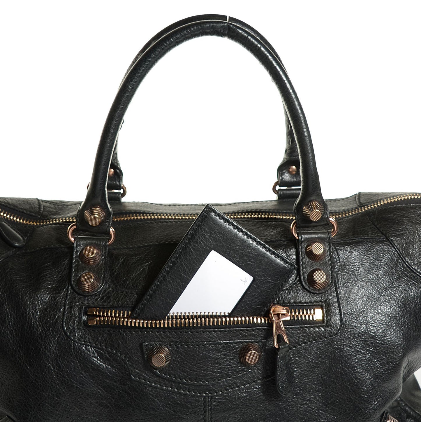 Agneau Giant 12 Rose Gold Hardware Work Black