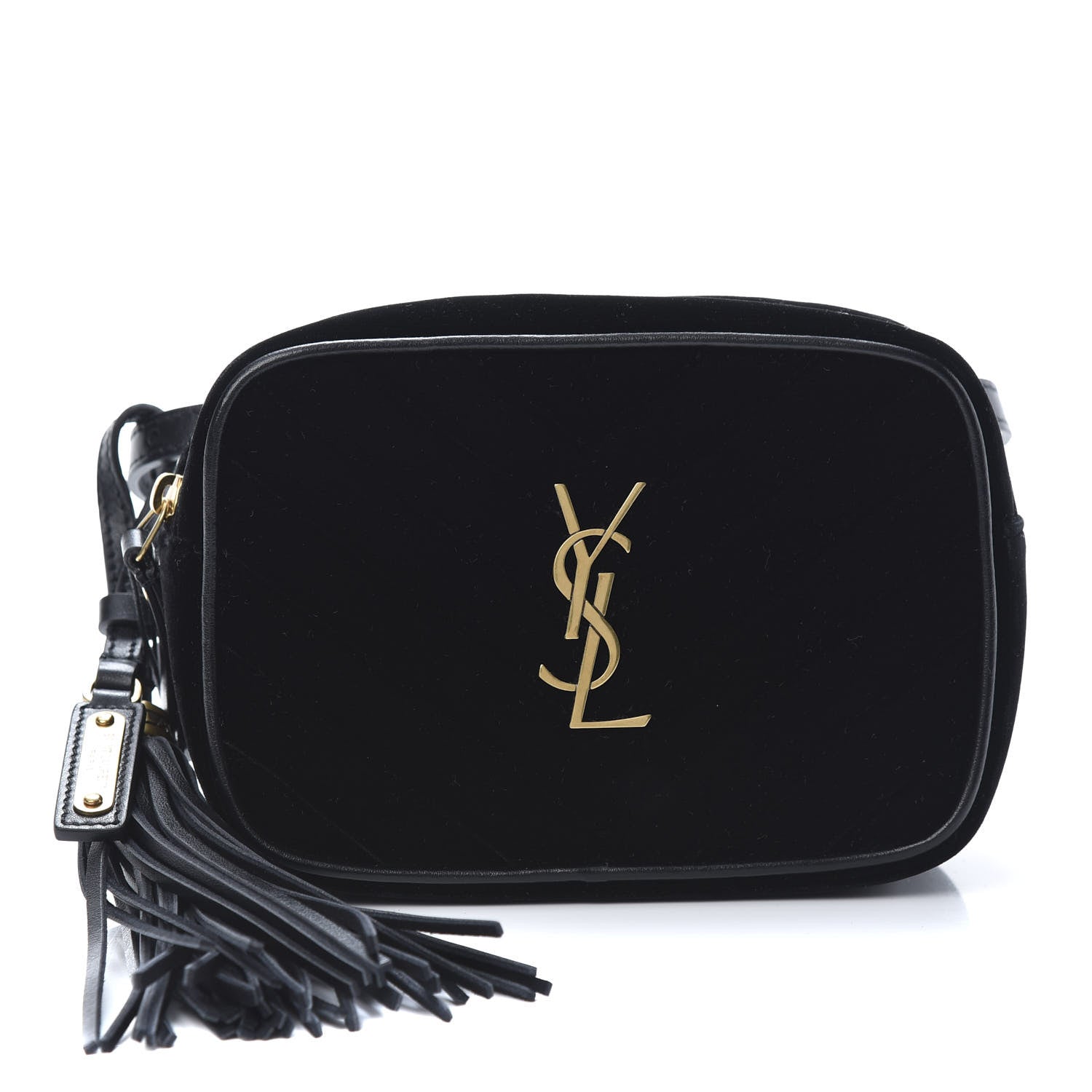 Saint Laurent Velour Matelasse Monogram Lou Belt Bag Black 1 of 12