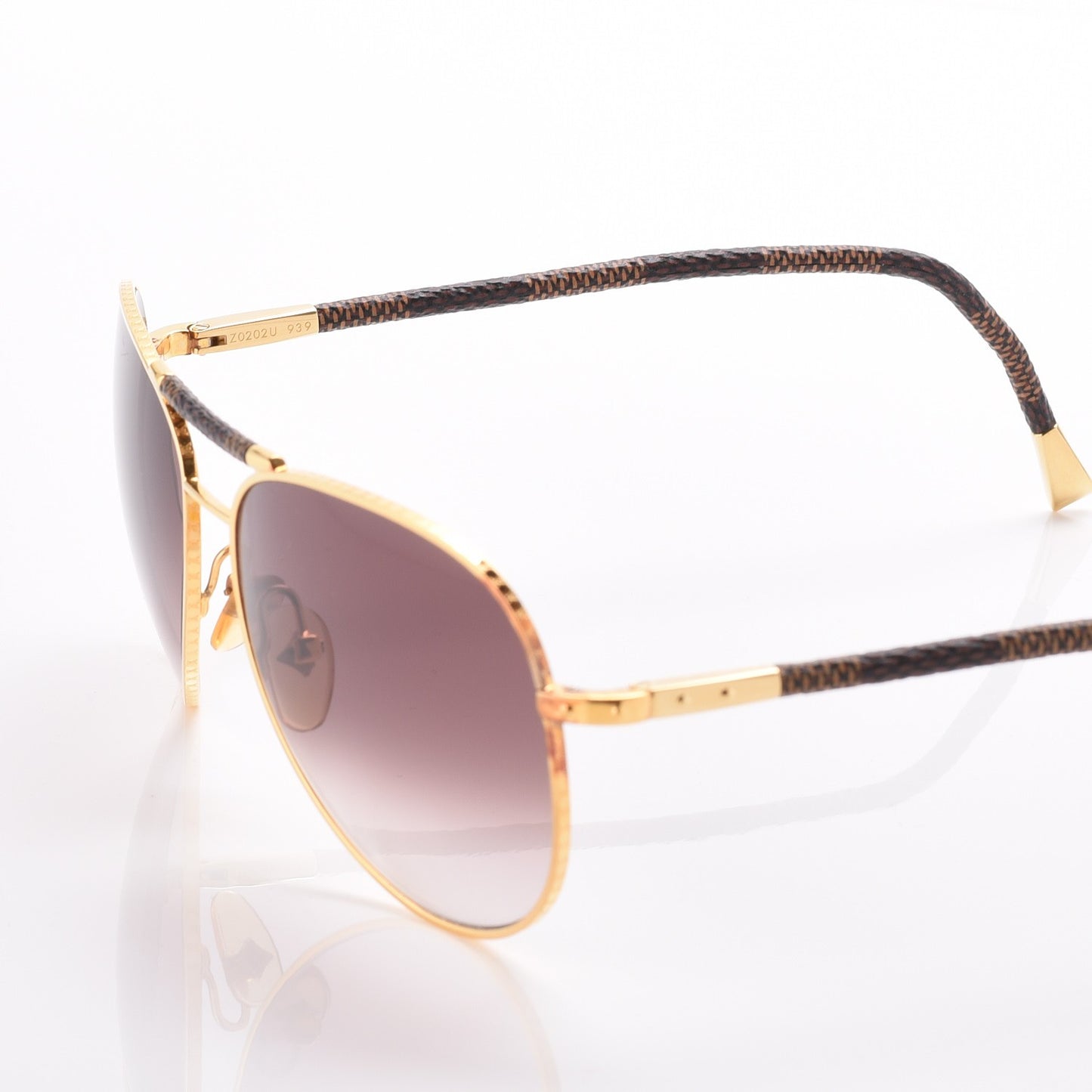 Damier Ebene Conspiration Pilote Sunglasses Z0202U Gold