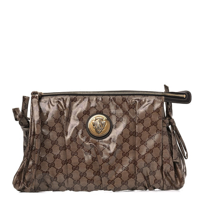 Gucci Crystal Monogram Large Hysteria Clutch Brown 1 of 6