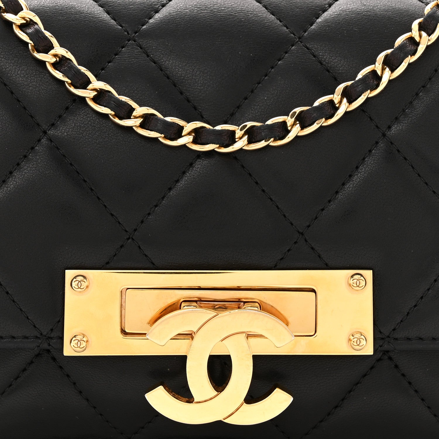 Chanel Lambskin Quilted Golden Class Wallet on Chain WOC Black 7 of 9