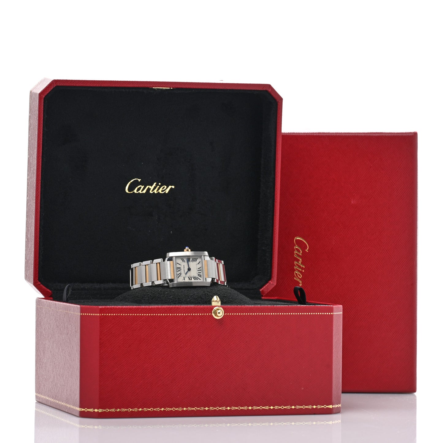 Stainless Steel 18K Yellow Gold 20mm Tank Francaise Quartz Watch