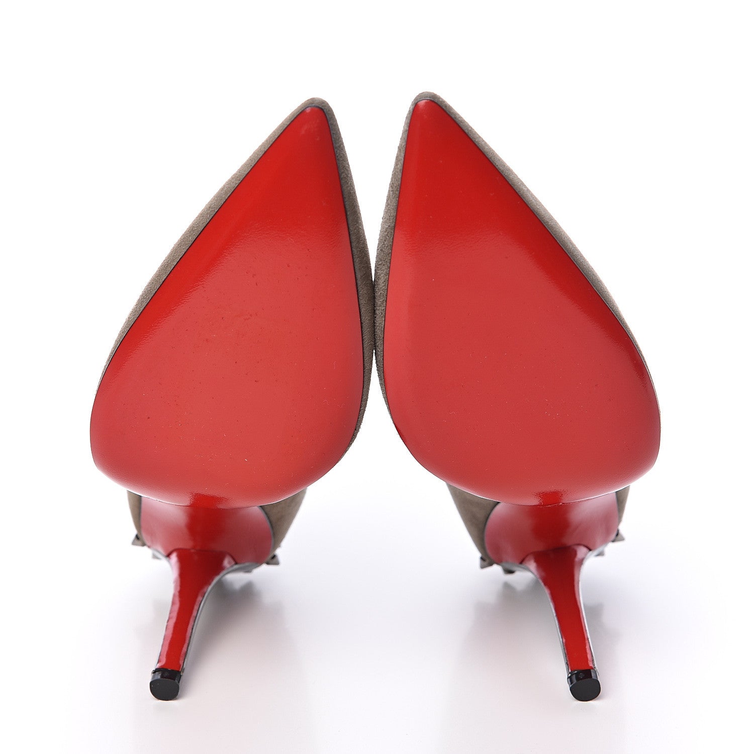 Christian Louboutin Suede Studded Zappa 100 Pumps 37.5 Cendre Gun 5 of 8