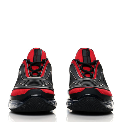 Prada Rubber Knit Fabric Mens Cloudbust Air Sneakers 10 Black Red 2 of 10