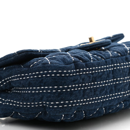Chanel Denim Quilted Medium Denim Trip Single Flap Blue 8 of 9