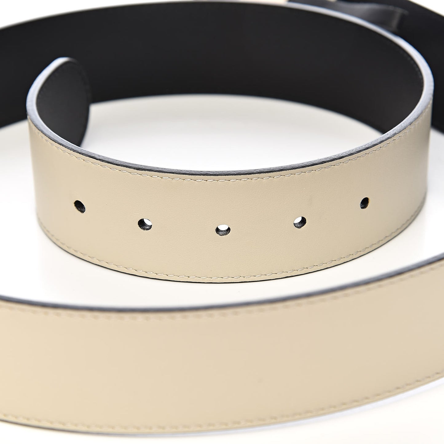 Calfskin Queen Margaret Bee Belt 105 42 White