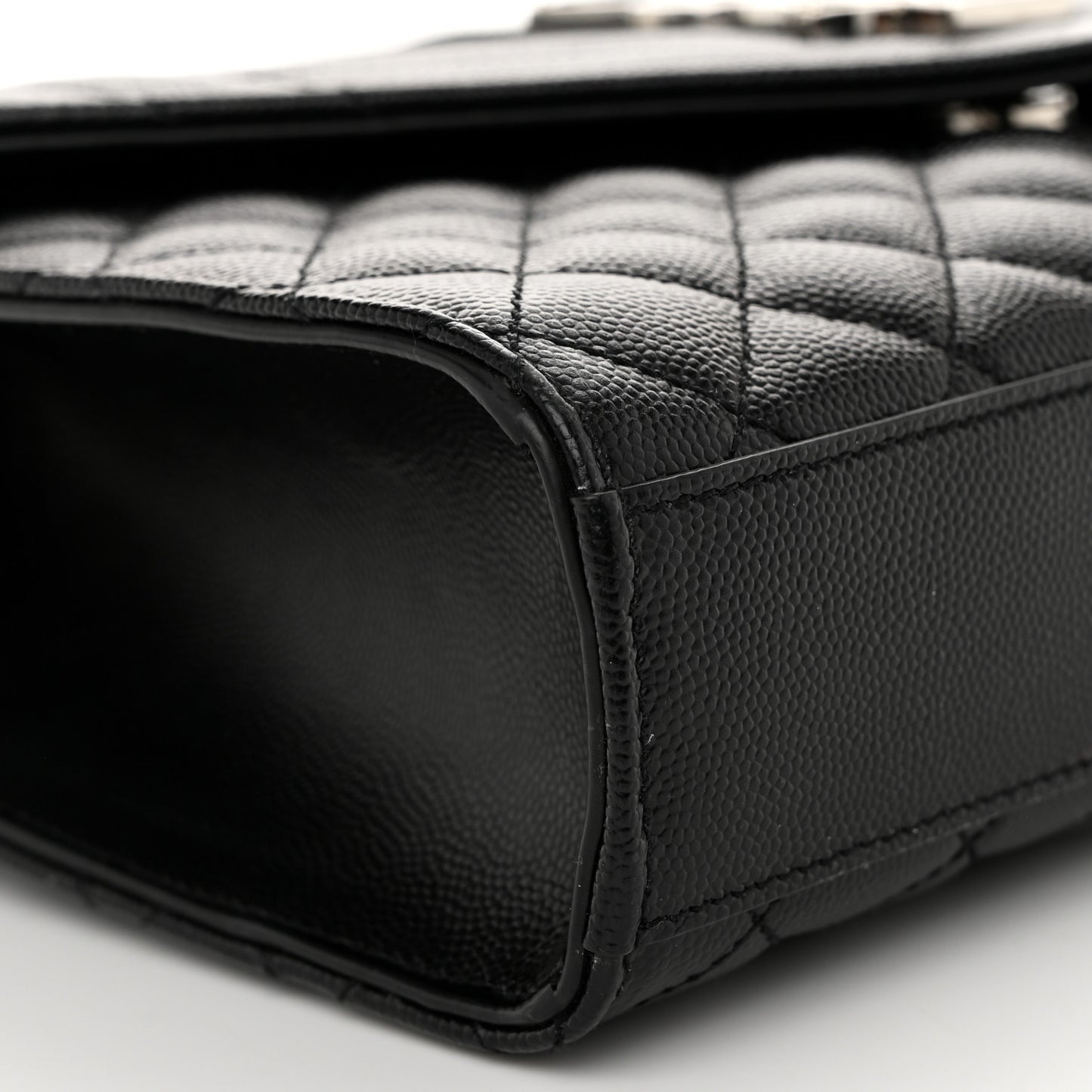 Grain De Poudre Textured Mixed Matelasse Triquilt Medium Monogram Satchel Black