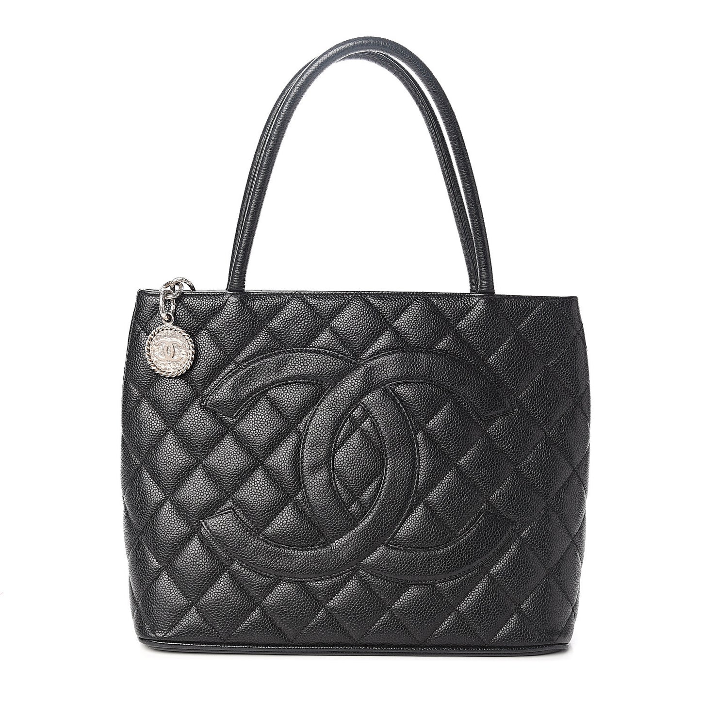 Caviar Quilted Medallion Tote Black
