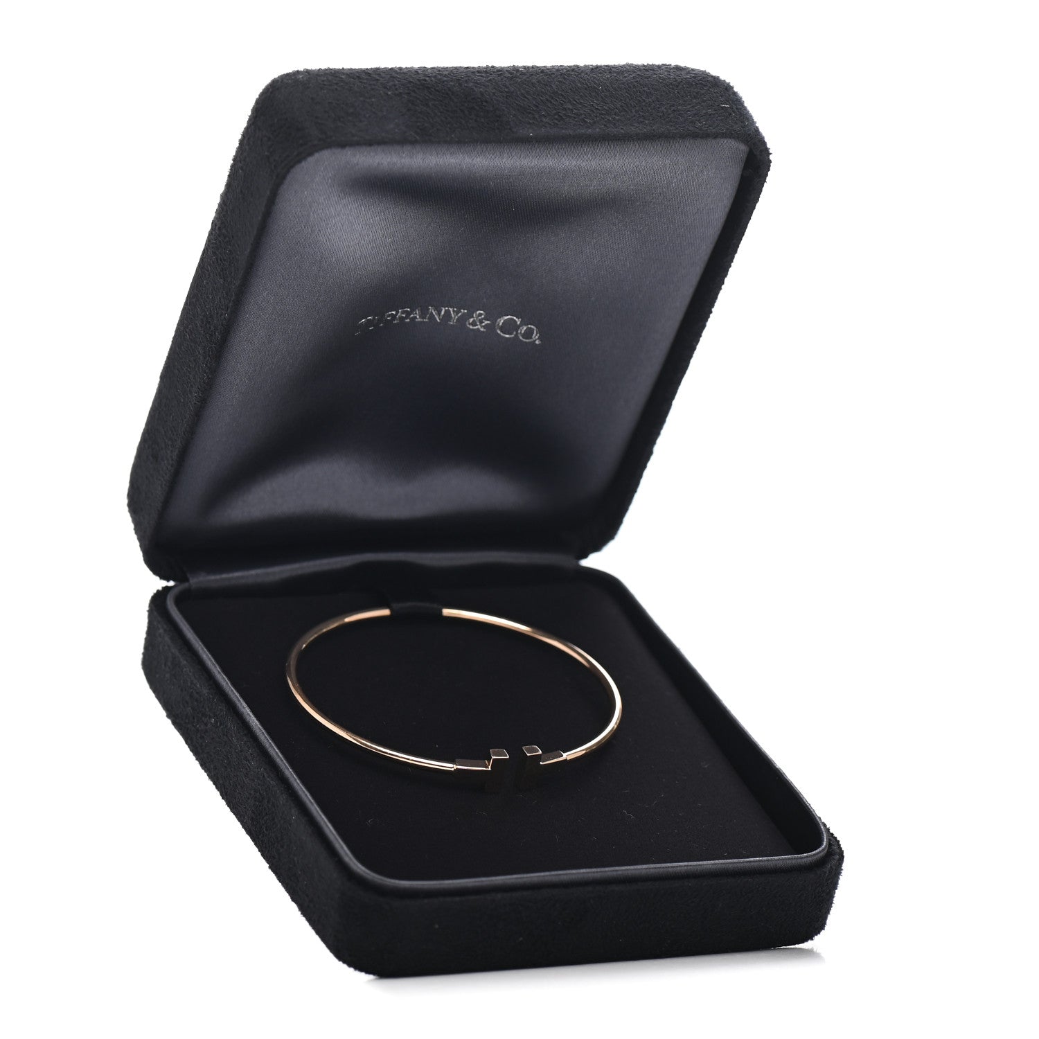 Tiffany 18K Rose Gold Narrow T Wire Bracelet 5 of 5