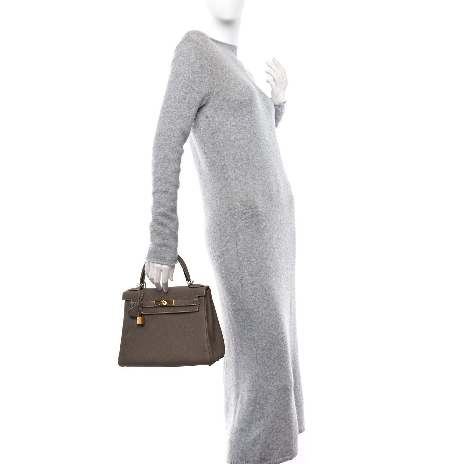 Hermes Togo Kelly Retourne 28 Etoupe 3 of 11