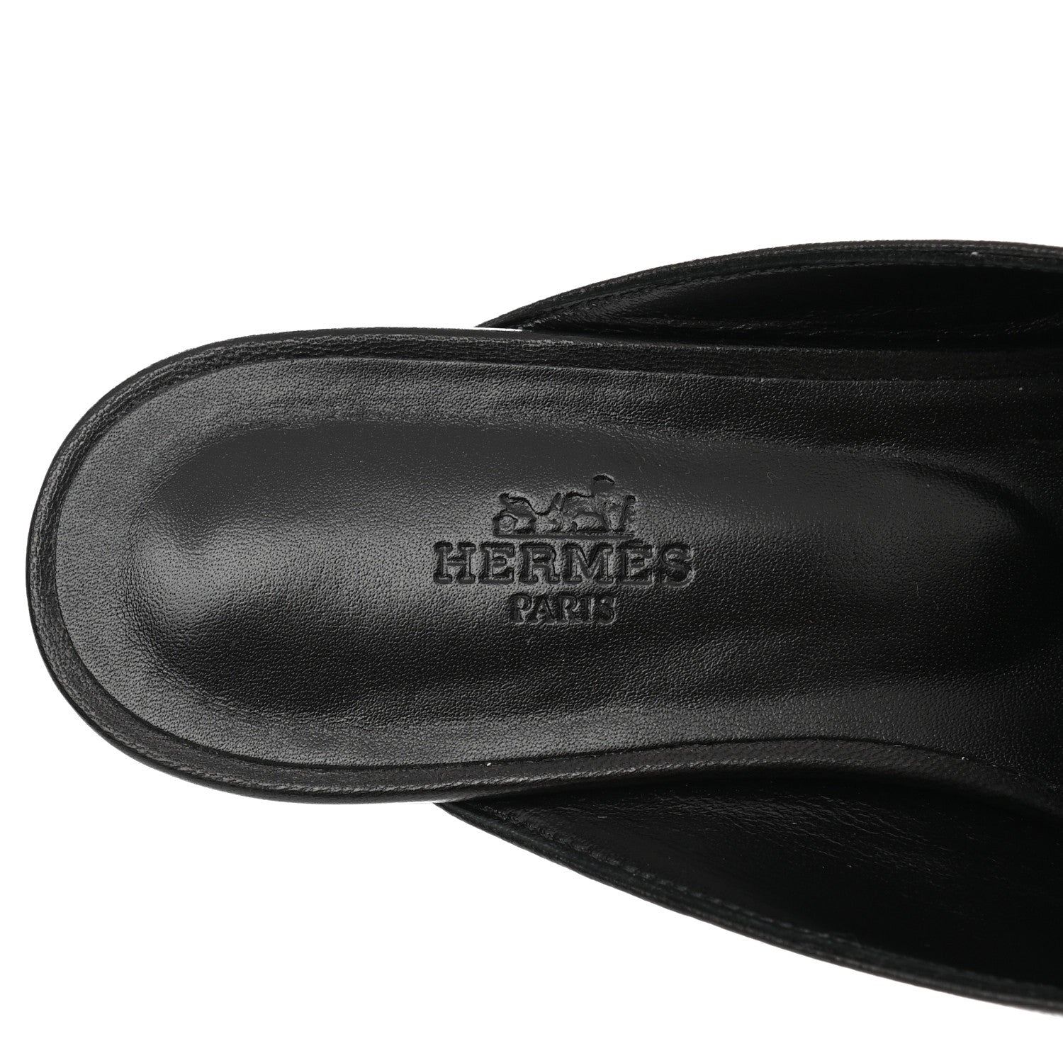 Hermes Goatskin Oz Mules 38.5 Black 5 of 7