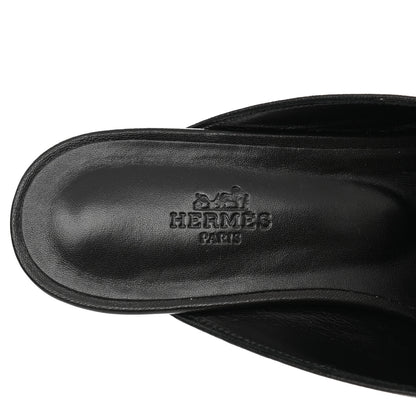 Hermes Goatskin Oz Mules 38.5 Black 5 of 7