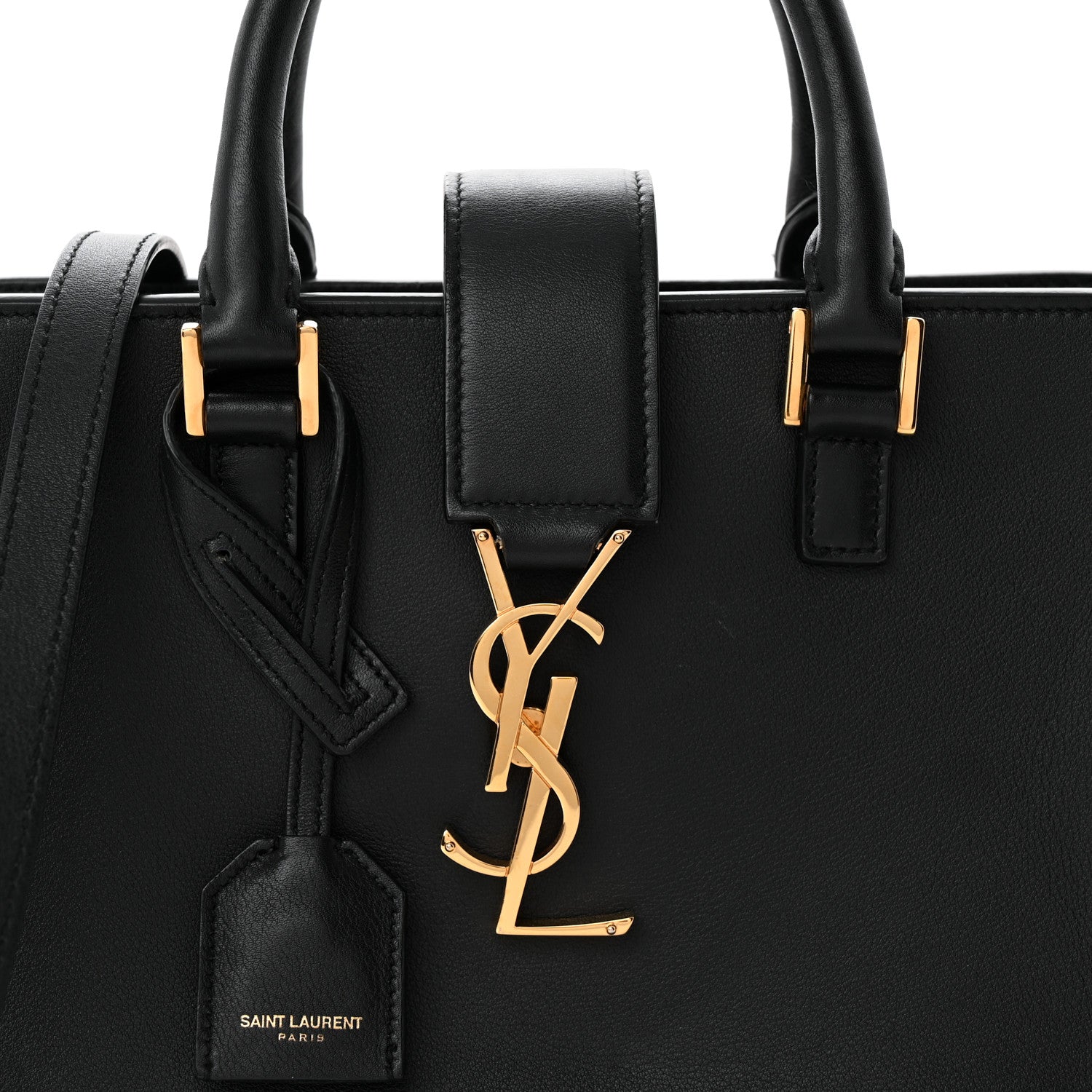 Saint Laurent Calfskin Monogram Baby Downtown Cabas Black 8 of 12