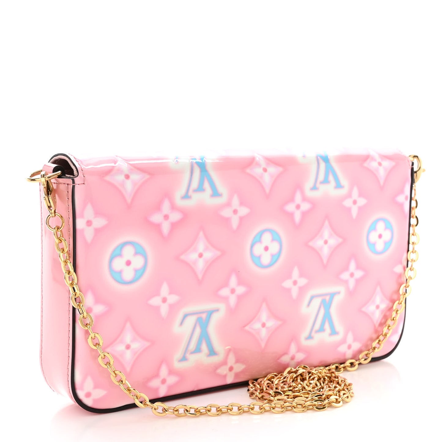 Vernis Valentine Felicie Pochette Chain Wallet Light Pink Neon