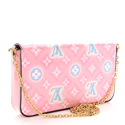 Louis Vuitton Vernis Valentine Felicie Pochette Chain Wallet Light Pink Neon 4 of 13
