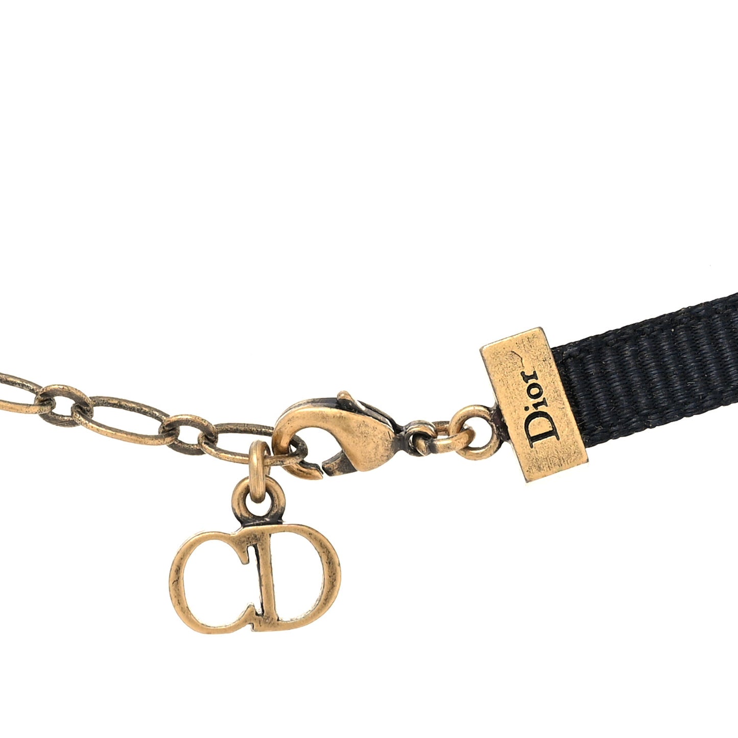 Grosgrain Ribbon J'Adior Logo Choker Necklace Black