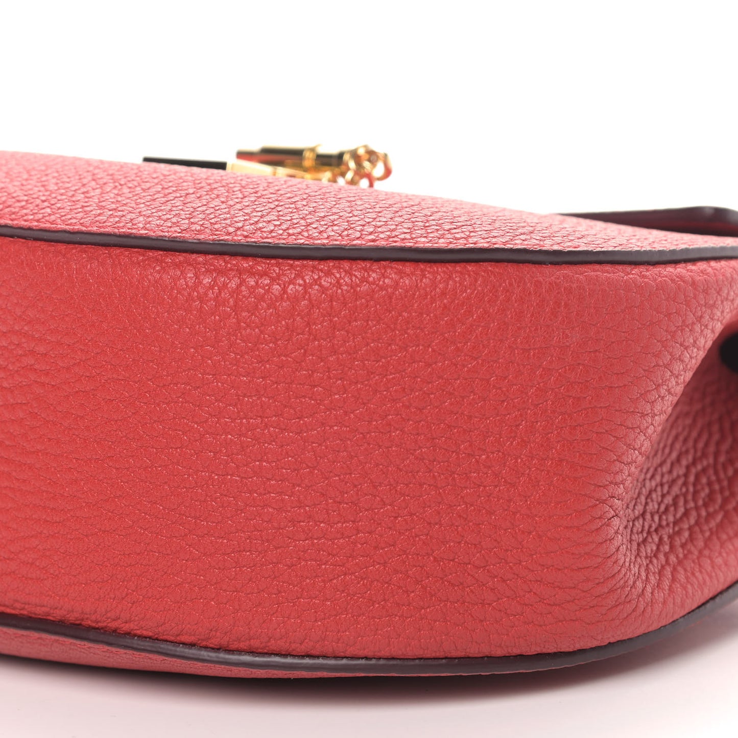 Grained Lambskin Drew Shoulder Bag Plaid Red
