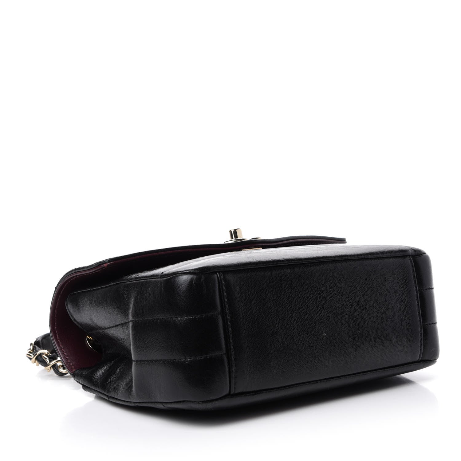 Chanel Shiny Lambskin Quilted Small Chevron Miroir Black 5 of 11