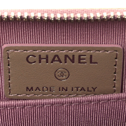 Chanel Iridescent Lambskin Quilted Zip Around Coin Purse Wallet Pink 6 of 9