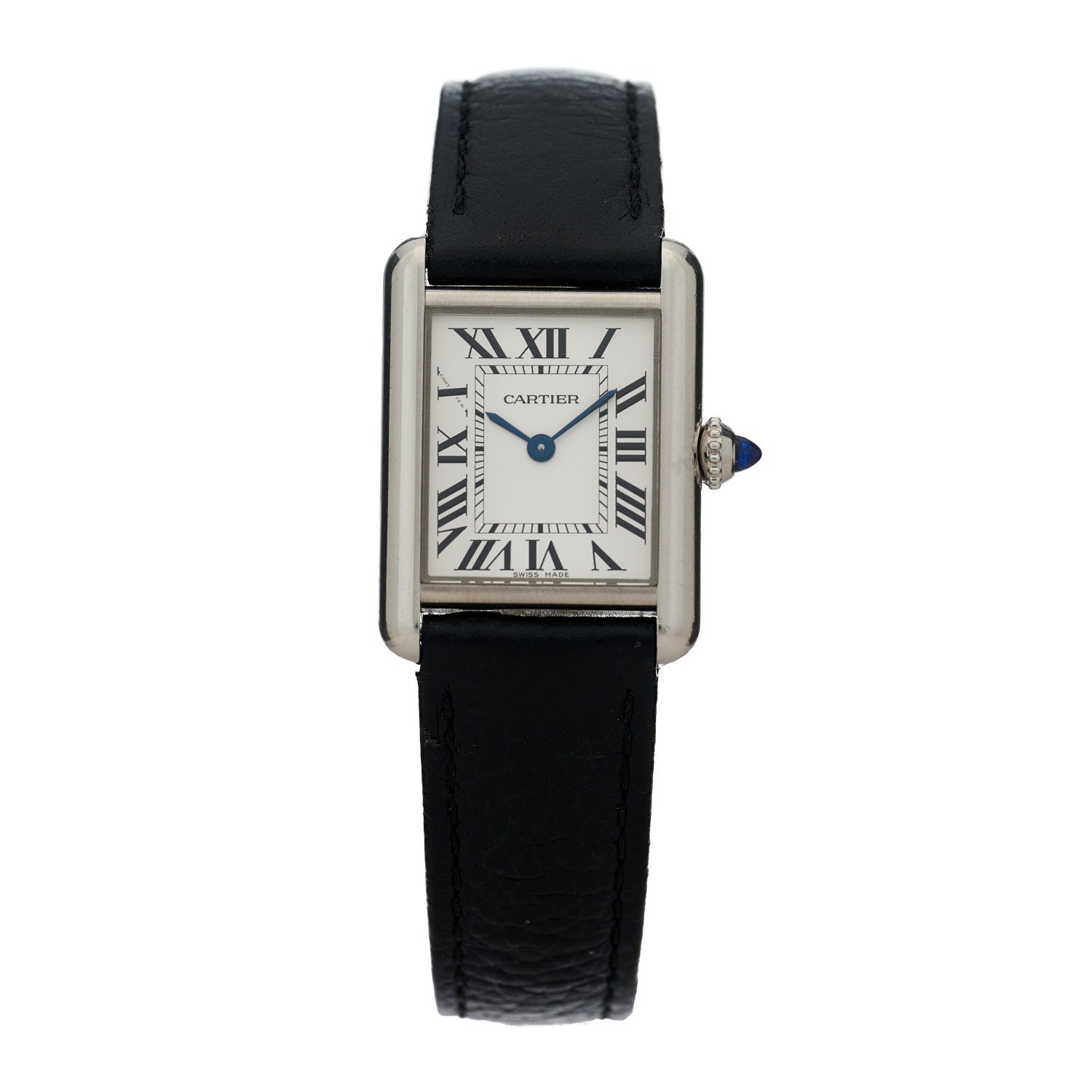 Cartier Stainless Steel Calfskin 22mm Must de Cartier Tank Quartz Watch 1 of 4
