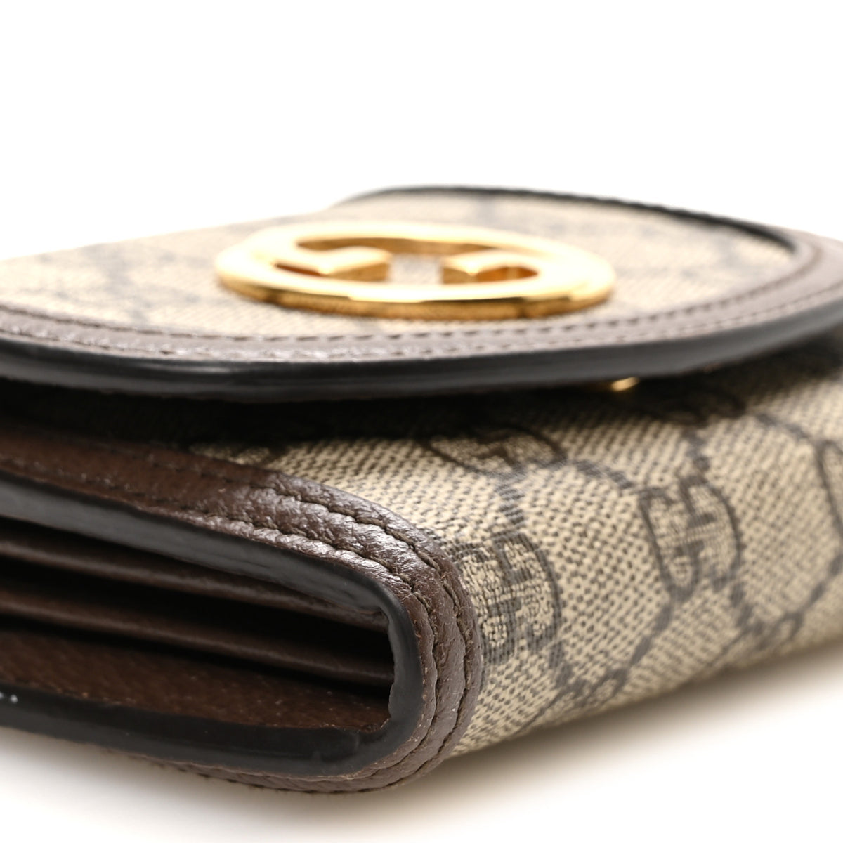 Gucci GG Supreme Monogram Textured Dollar Calfskin Blondie Chain Wallet Beige Ebony New Acero 9 of 11