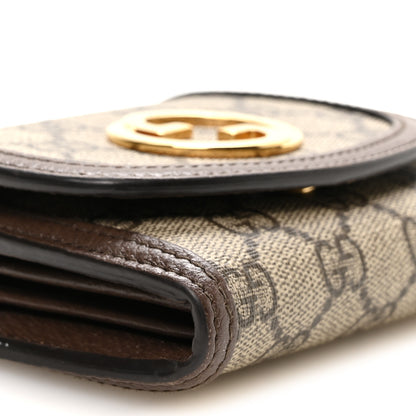 Gucci GG Supreme Monogram Textured Dollar Calfskin Blondie Chain Wallet Beige Ebony New Acero 9 of 11