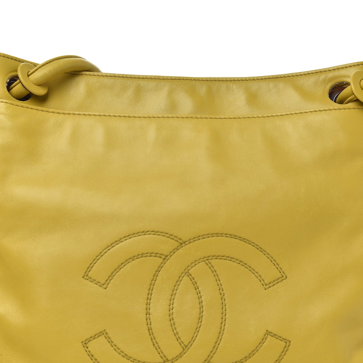 Chanel Lambskin CC Tassel Shoulder Bag Yellow 10 of 10