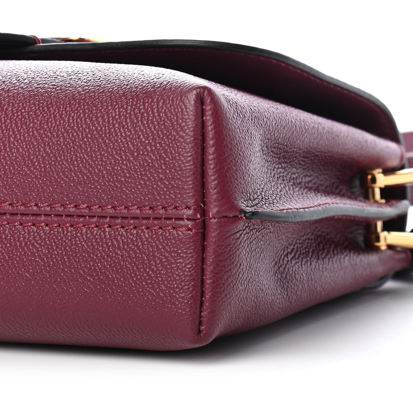 Soft Grain Calfskin Small Buckle Bag Dark Plum