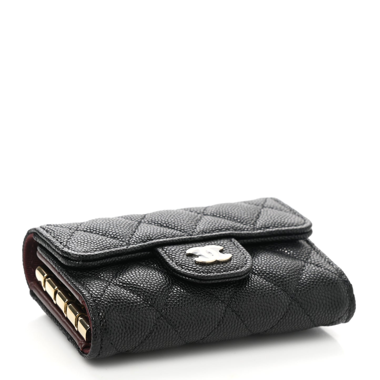 Caviar Quilted Classic 4 Key Holder Wallet Black