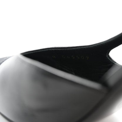 Chanel Lambskin Grosgrain Cap Toe CC Slingback Pumps 36 Black 9 of 13