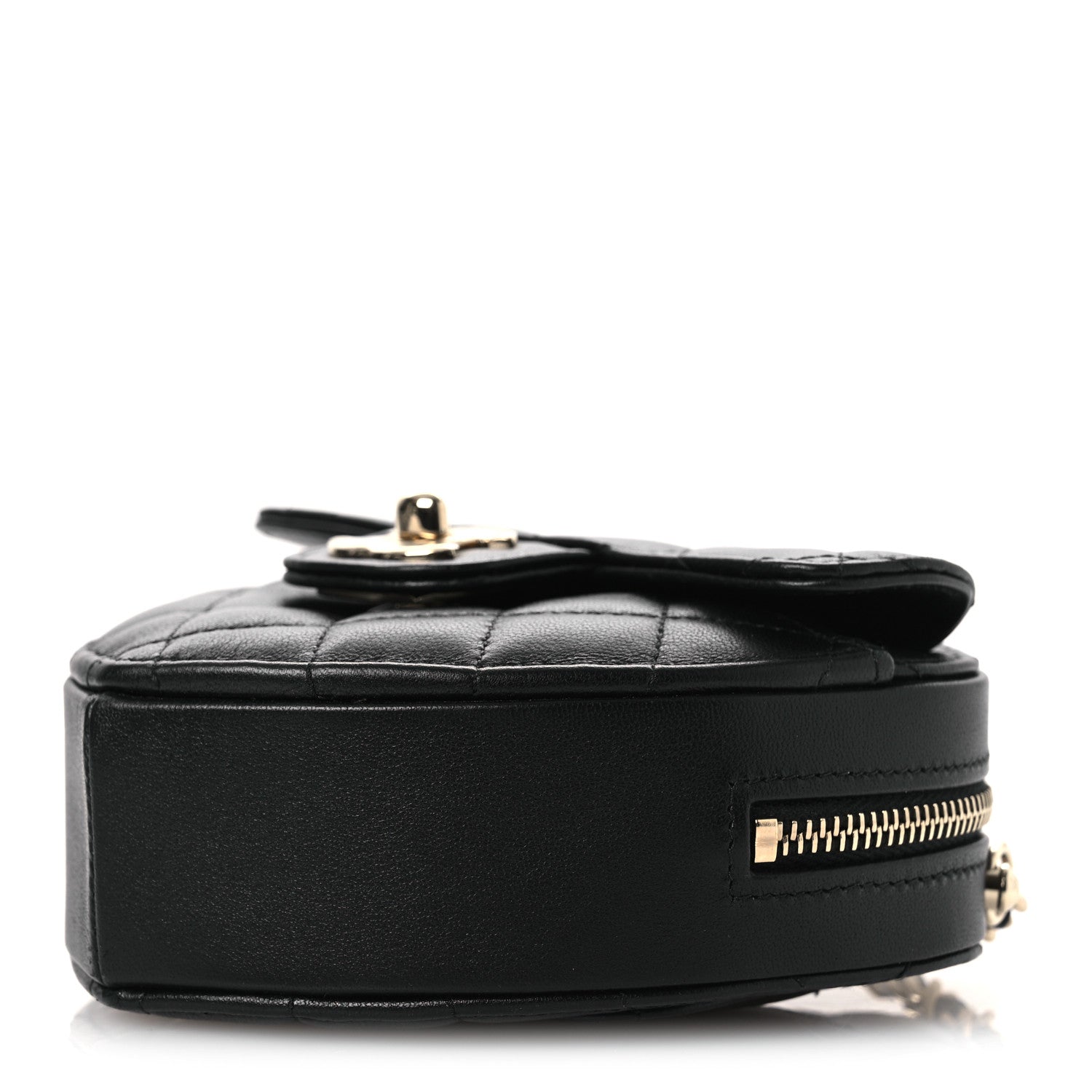 Chanel Lambskin Quilted CC In Love Heart Clutch With Chain Black 10 of 12