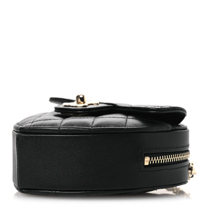 Chanel Lambskin Quilted CC In Love Heart Clutch With Chain Black 10 of 12