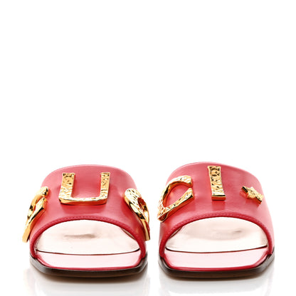 Gucci Malaga Kid Cara Flat Slide Sandals 36 Runway Coral 2 of 10