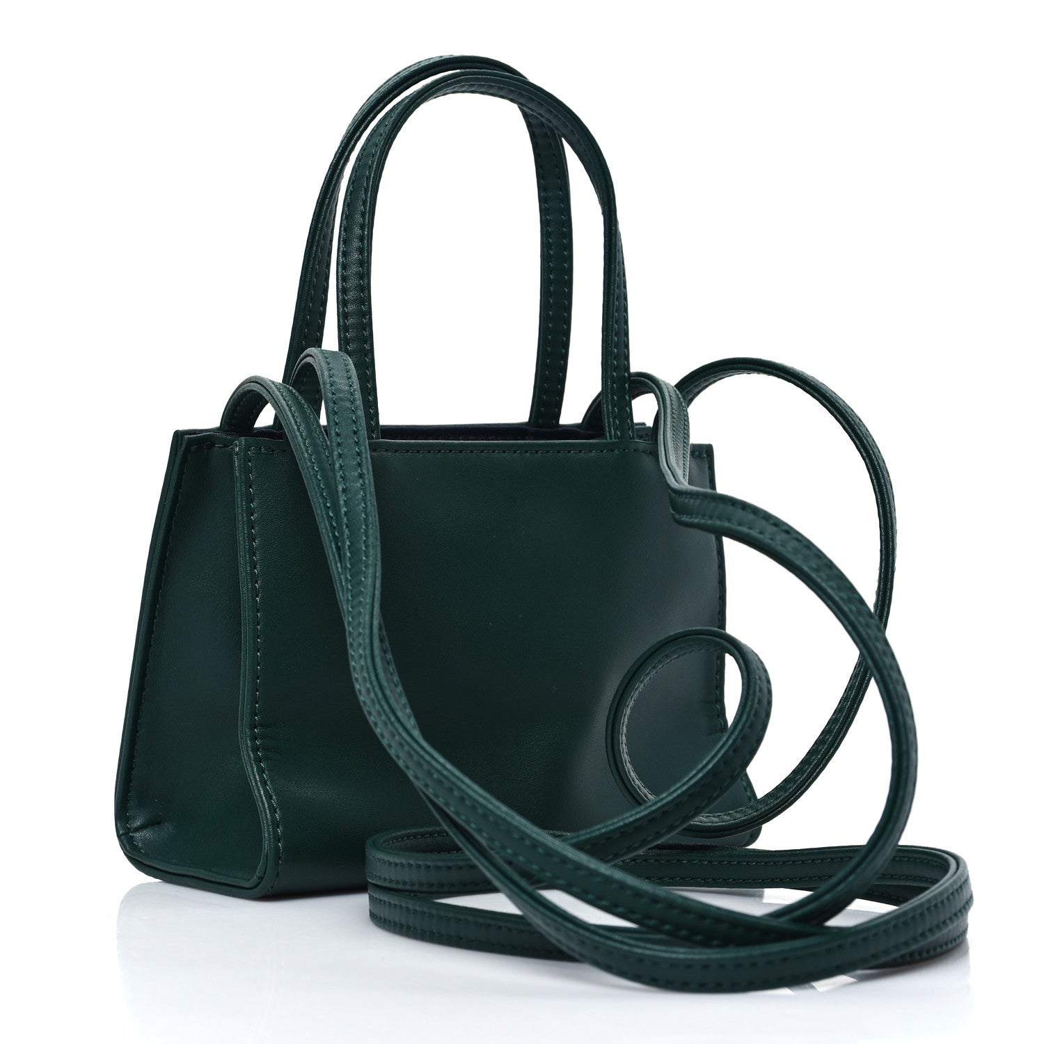 Telfar Vegan Leather Small Shopping Bag Dark Olive 3 of 10