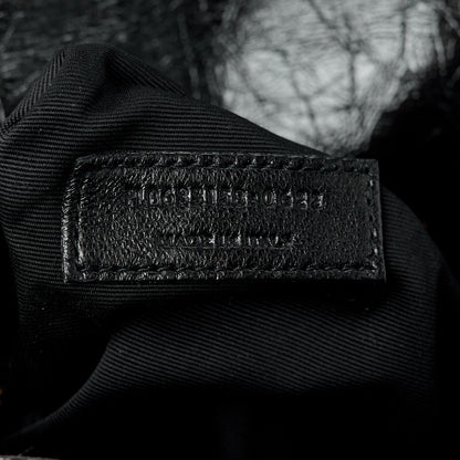 Saint Laurent Crinkled Calfskin Matelasse Monogram Medium Niki Chain Satchel Black 9 of 12