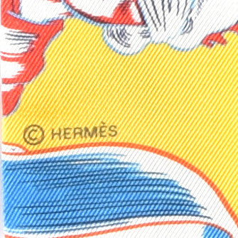 Hermes Silk Dress Code Twilly Jaune Vif Rouge White 3 of 4