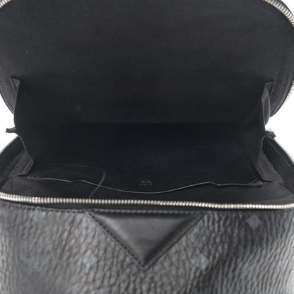 MCM Metallic Visetos Striped Medium Duke Backpack Silver Black 10 of 14