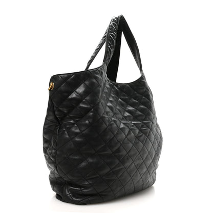 Saint Laurent Lambskin Quilted Maxi Icare Shopping Tote Black 2 of 12