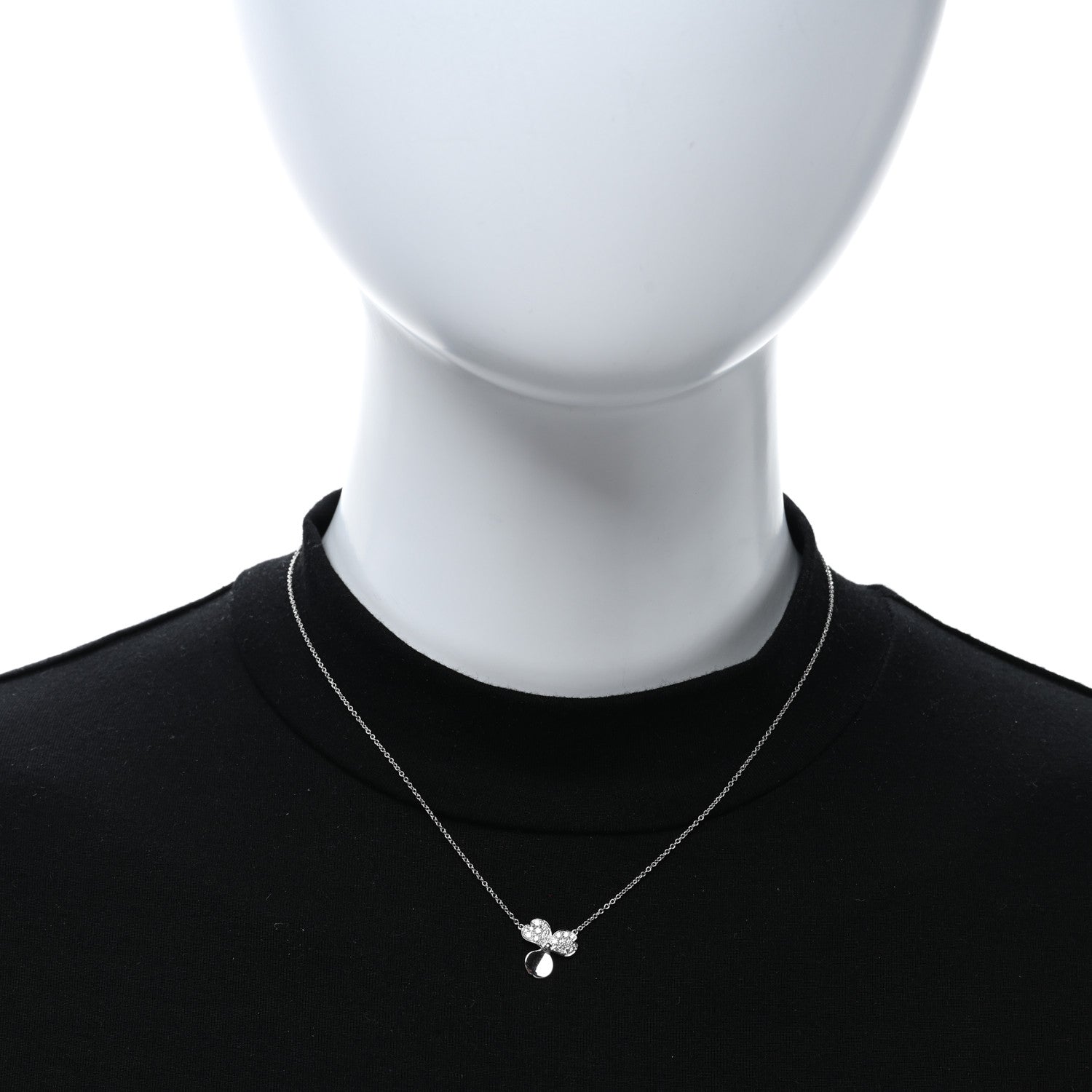 Tiffany Platinum Diamond .17ctw Small Paper Flowers Pendant Necklace 2 of 5