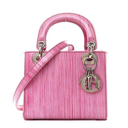 Christian Dior Wood Printed Glazed Calfskin Mini Lady Dior Pink 1 of 11