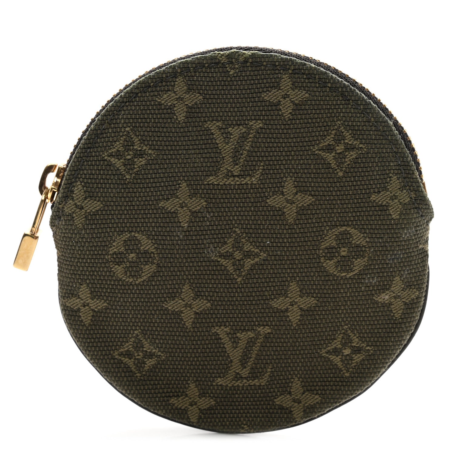 Louis Vuitton Mini Lin Round Coin Purse Kaki 1 of 6