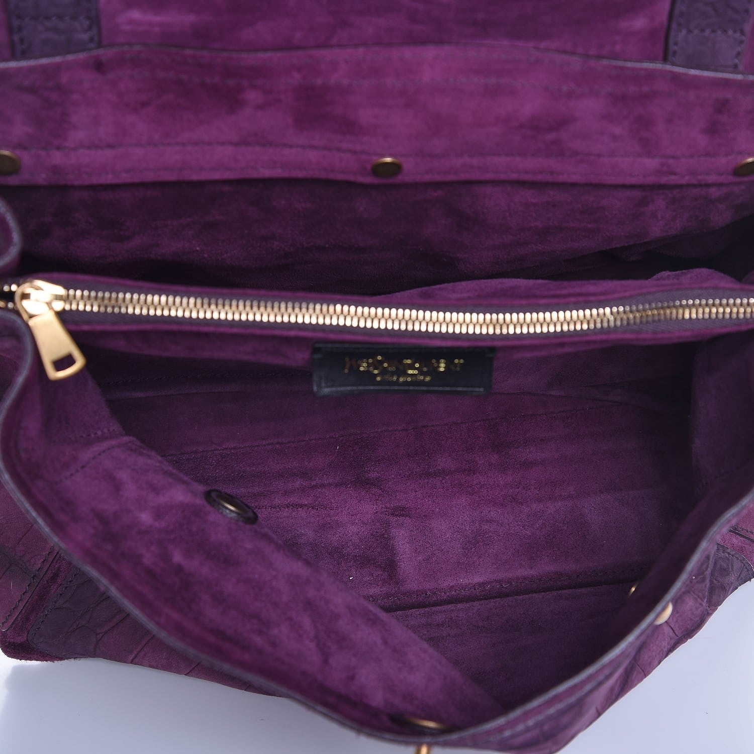 Saint Laurent Crocodile Embossed Nubuck Calfskin Medium Muse Two Purple 5 of 7