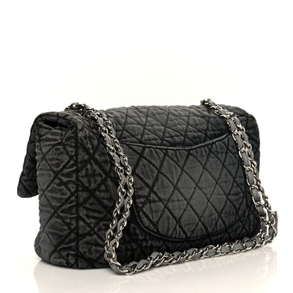 Chanel Denim Quilted Denimpression Flap Grey Black 3 of 9
