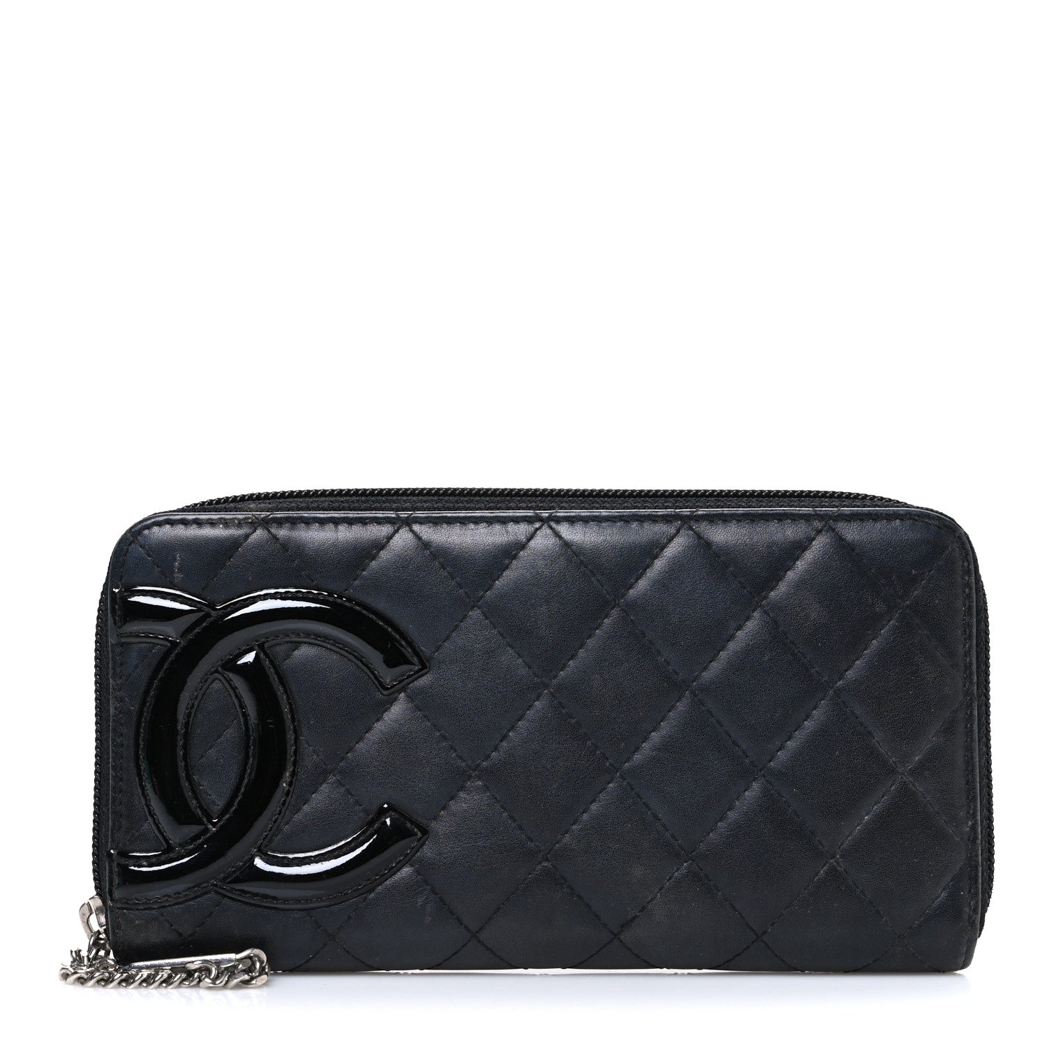 Chanel Calfskin Quilted Cambon Large Gusset Zip Around Wallet Black 1 of 10