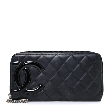 Chanel Calfskin Quilted Cambon Large Gusset Zip Around Wallet Black 1 of 10