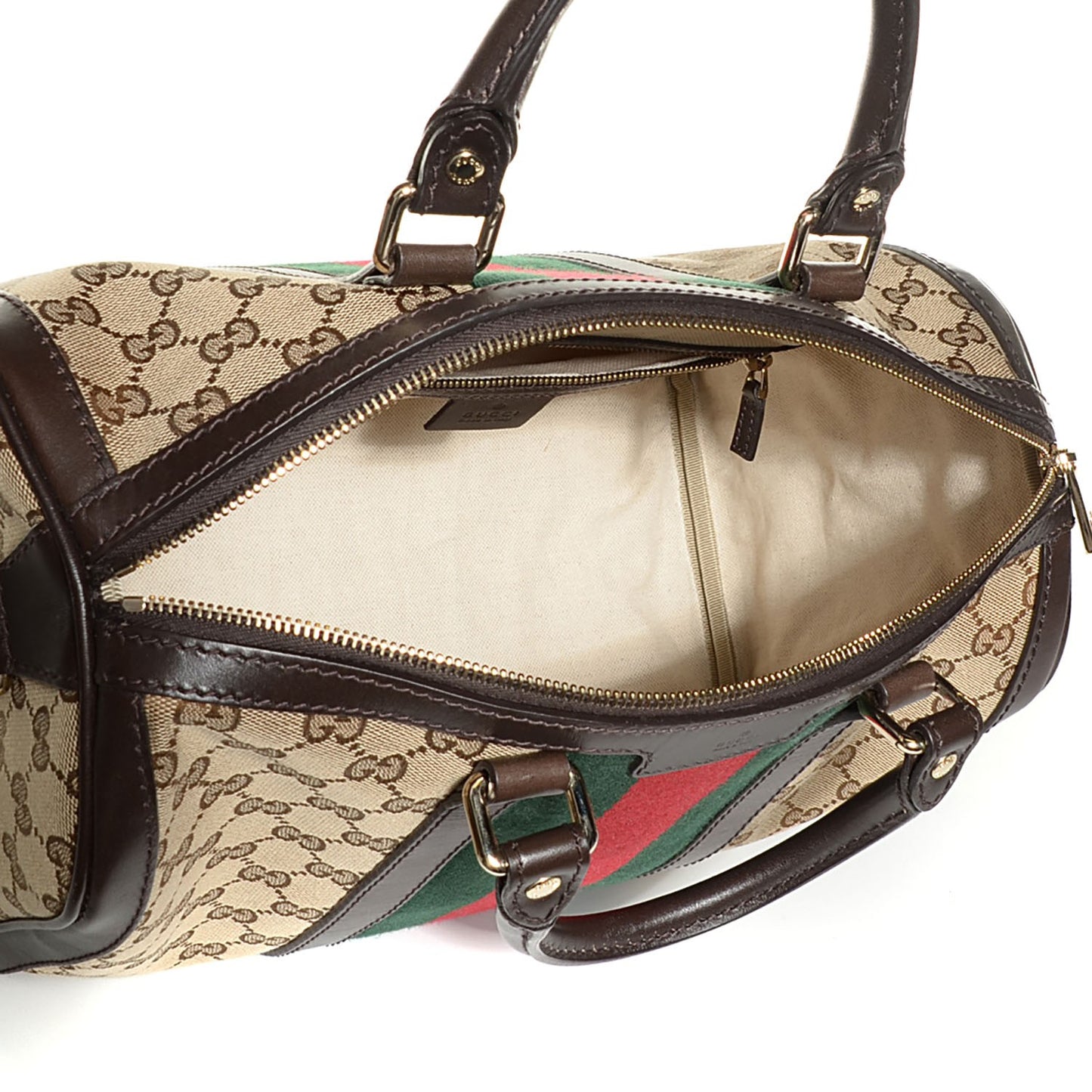Monogram Vintage Web Medium Boston Dark Brown