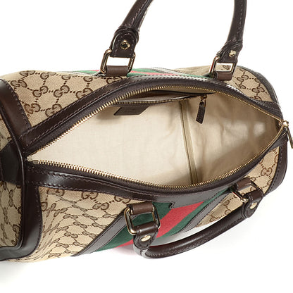 Gucci Monogram Vintage Web Medium Boston Dark Brown 5 of 9