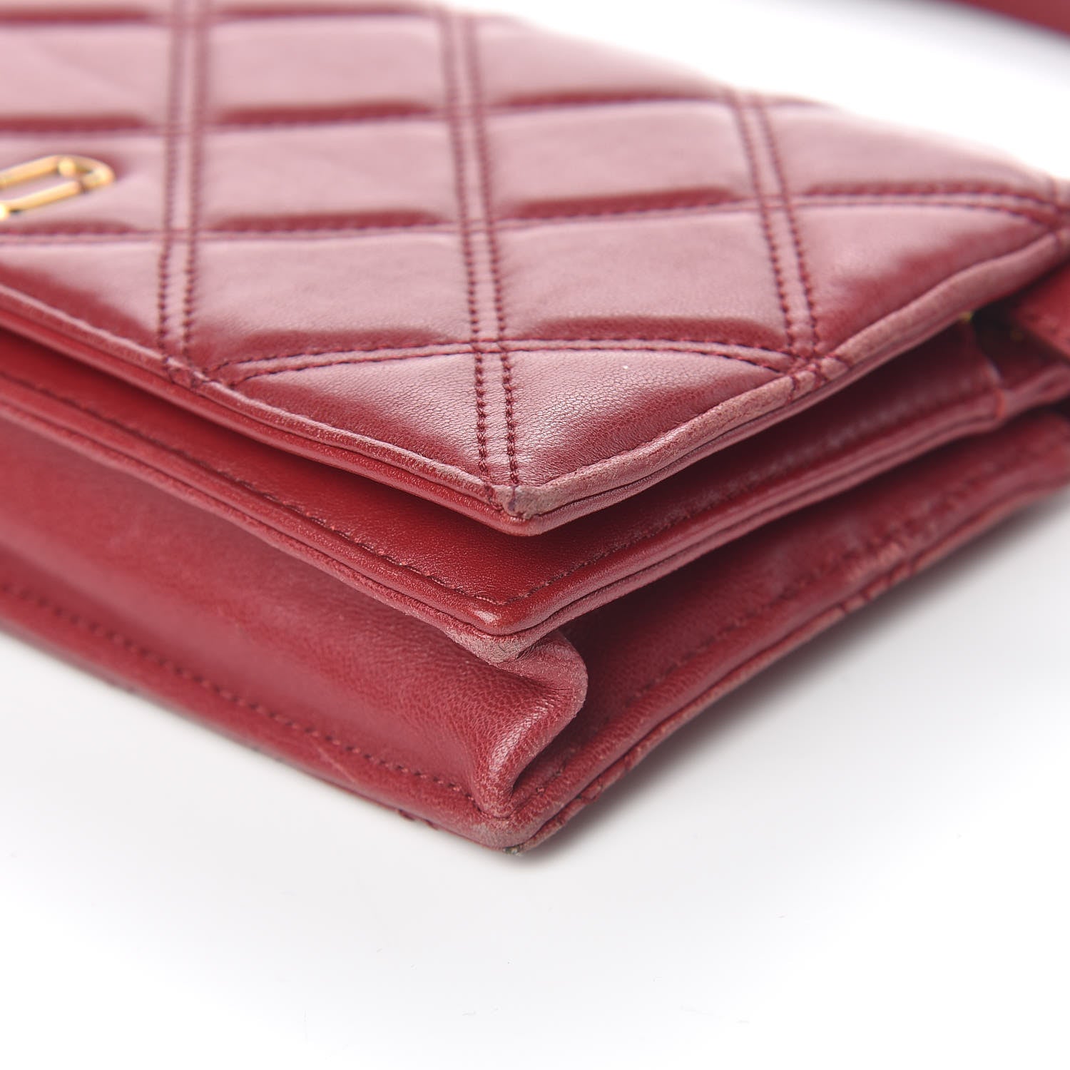 Marc Jacobs Lambskin Matelasse Double J Wallet On Chain Red 8 of 16