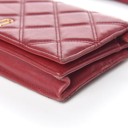 Marc Jacobs Lambskin Matelasse Double J Wallet On Chain Red 8 of 16