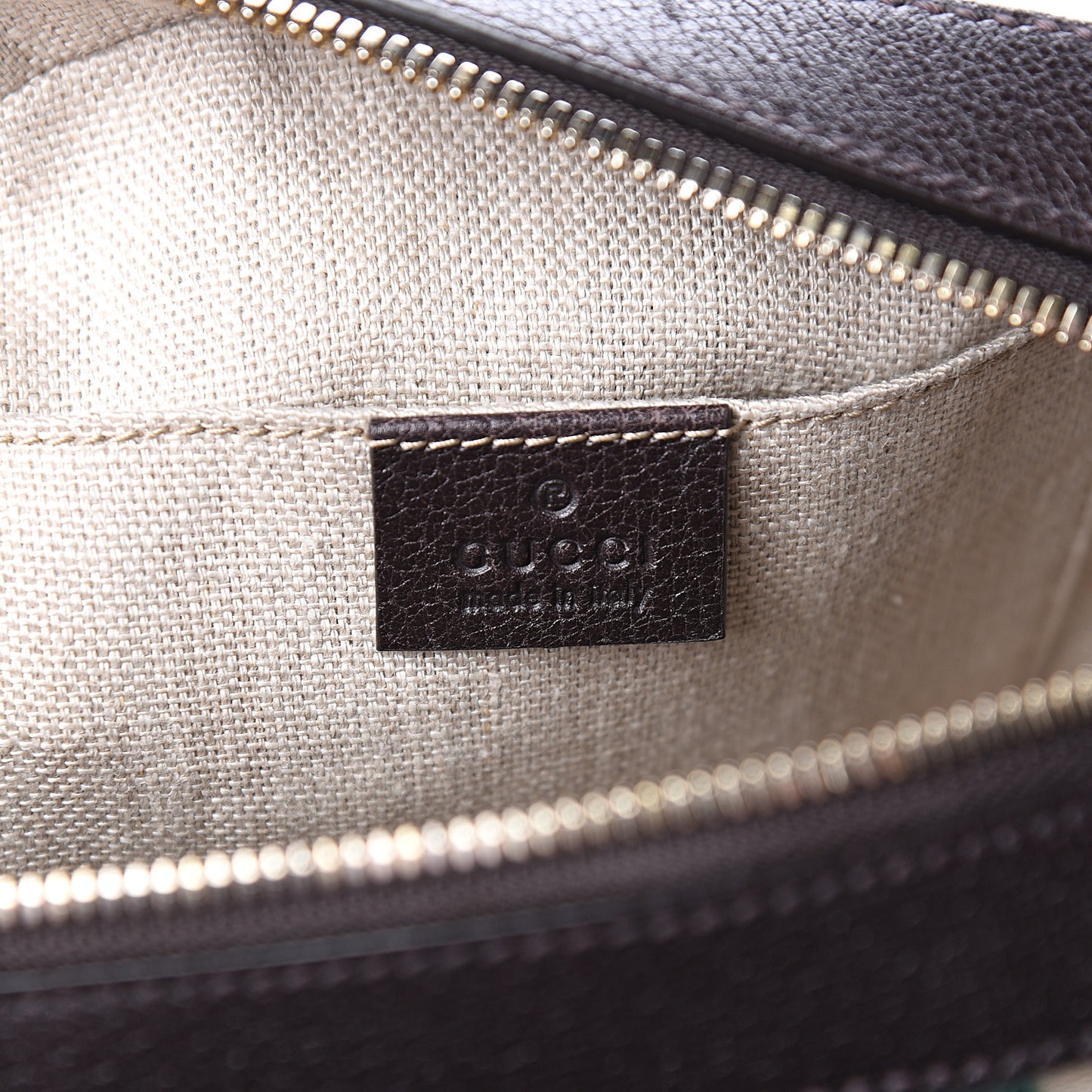 GG Supreme Monogram Web Small Webby Bee Shoulder Bag Dark Brown